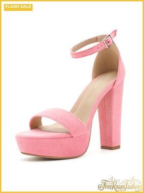 Women's Chunky Block High Platform Heels Dress Sandals Open Toe Faux Suede
